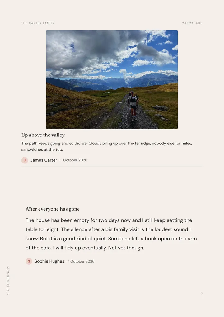 A landscape photo of a hill path, and a moment told in words only